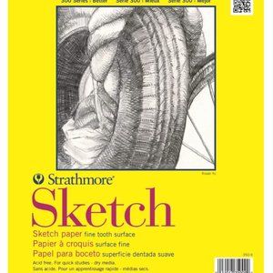 Strathmore 300 Series Sketch Paper Pad, Top Wire Bound, 9x12 inches, 100 Sheets